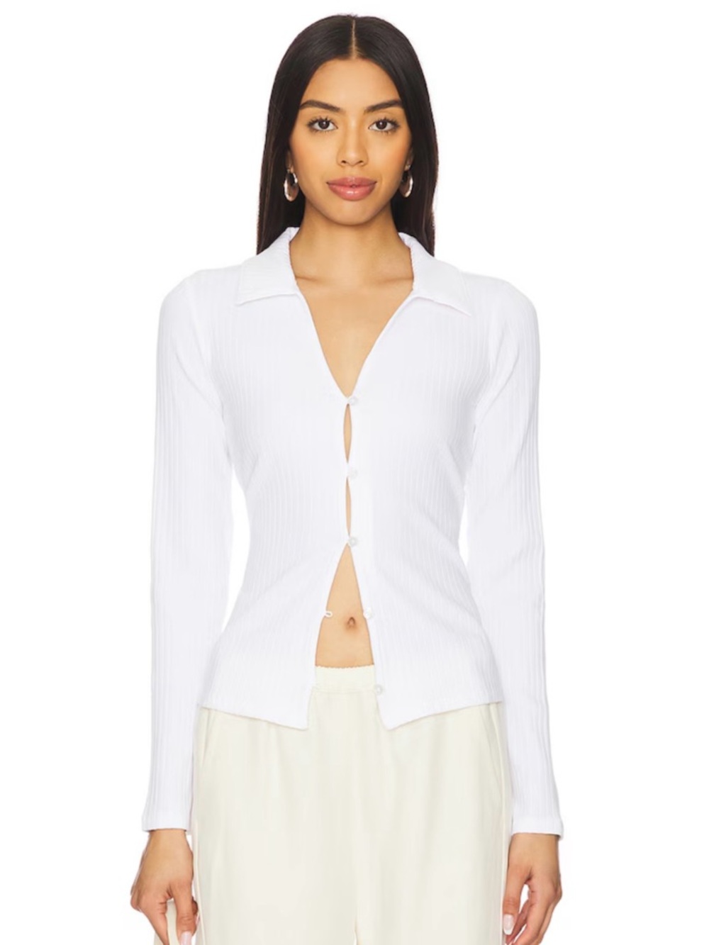 Sanctuary NWT Daydreamer Knit Collared Button Down Shirt